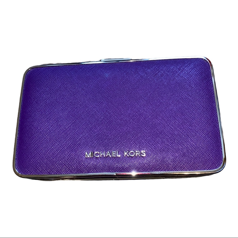 Micheal Kors Purple Metal Hand Clutch
